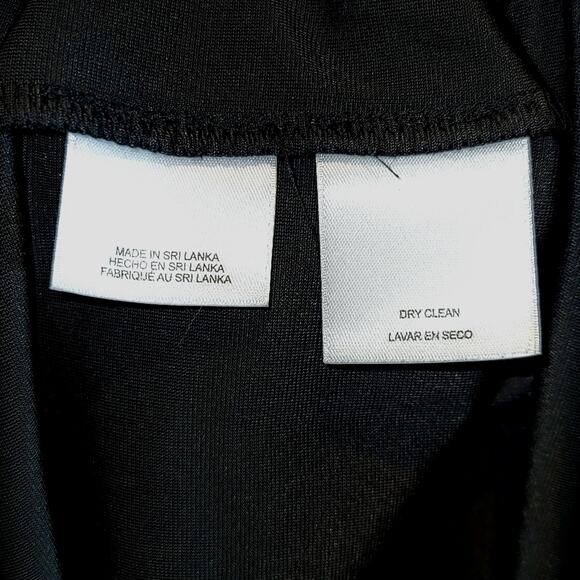 Anne Klein Black Velvet Dress Short Sleeve Sz 16 Keyhole Neck Knee Length - Picture 6 of 9